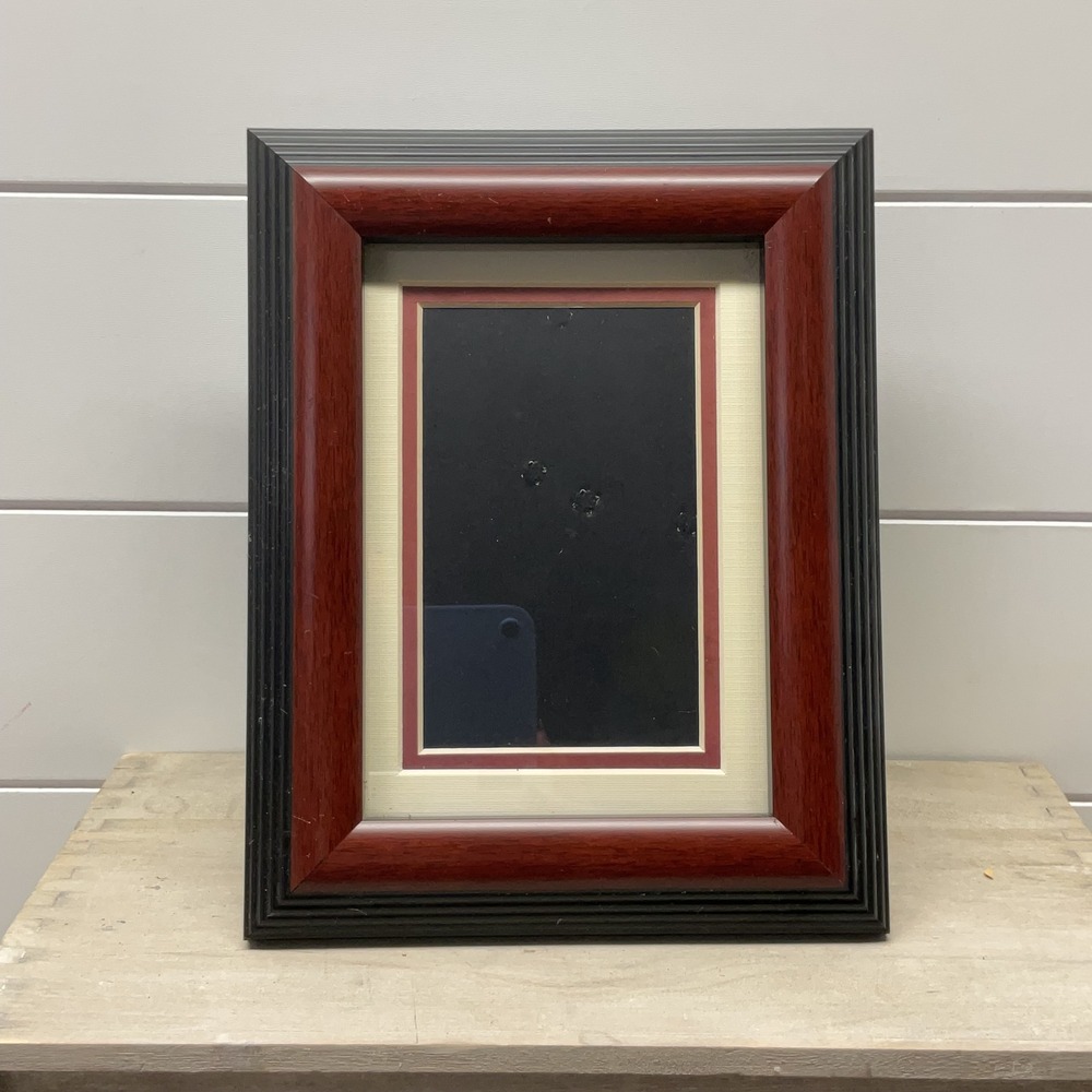 Old Town Cherry Wood and Black 8x10 Picture Frame with 4x6 Double Mat